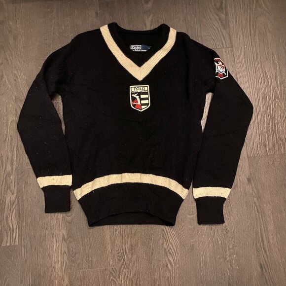 Vintage Polo Ralph Lauren Wool Ski Sweater Suicide Jump Patrol Alpine Small - Picture 1 of 8
